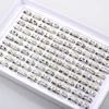 100 Pcs/lot Luminous Stainless Steel Rings Glow in the dark Men Women Party Jewelry Wholesale Lot 3