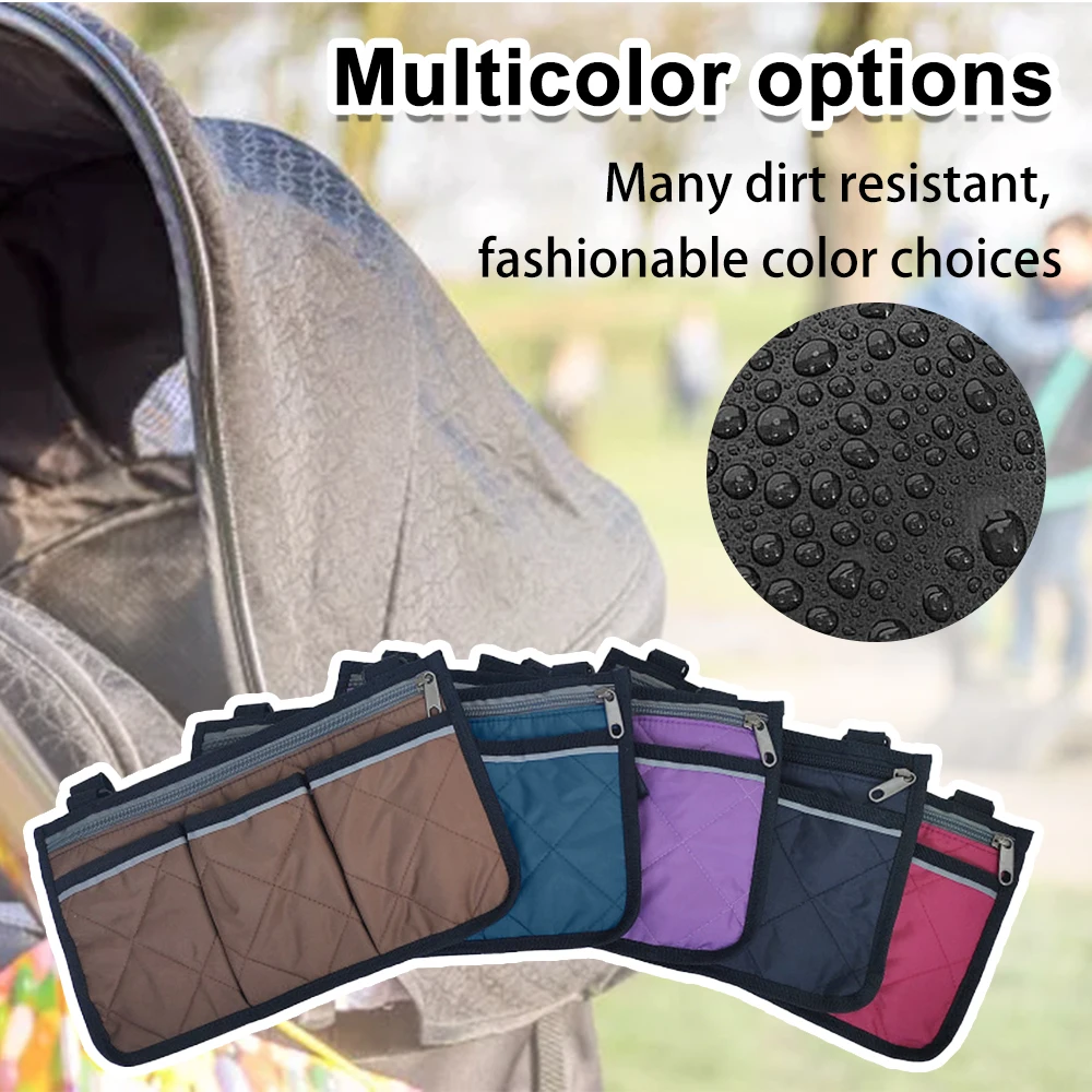 

Wheelchair Armrest Accessories Side Bags Durable Multi-pocket To Hang On Side With Bright Line Waterproof Walker Storage Pouches