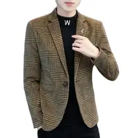 Blazers Fashion Men's Fashion Business Everything Trend Handsome British Style Leisure Slim Plaid Wedding Work Male Blazer 1