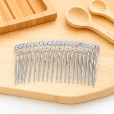 메탈 헤어콤 7.8cm 20齒 와이어 DIY 팬시 신부 웨딩 베일 클립 콤 메탈 헤어핀 (베일 헤드피스용)