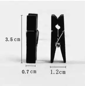Wooden Clips 10 Pcs Lytwtw's Decorative Natural Wooden Photo Paper Clothespin Craft Clips Portable Wood Clamp Stationery organizer holder
