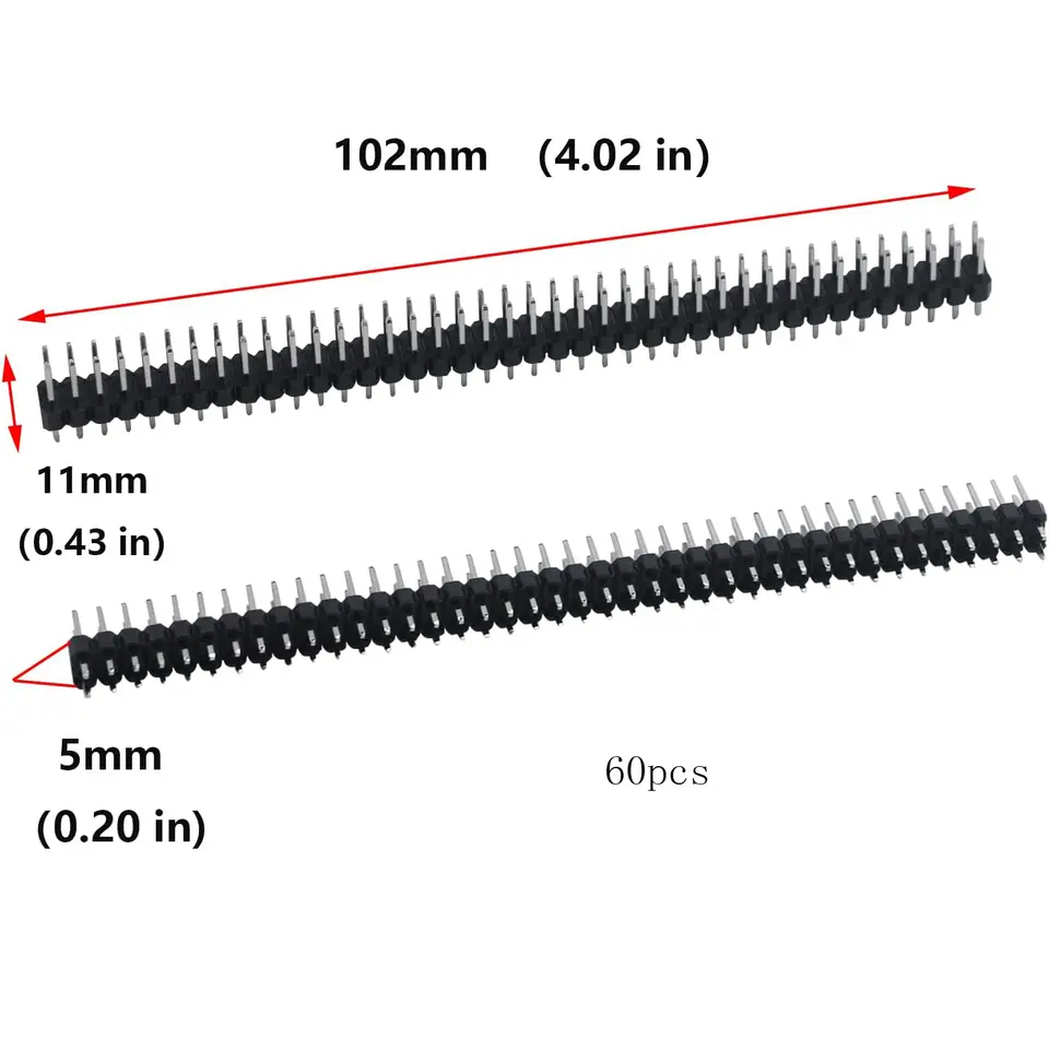 60 Pack Single Row 40 Pin 2.54 mm Male Pin Header Connector Soldering Electronic Projects and Electronic Experiment Male Header image 6