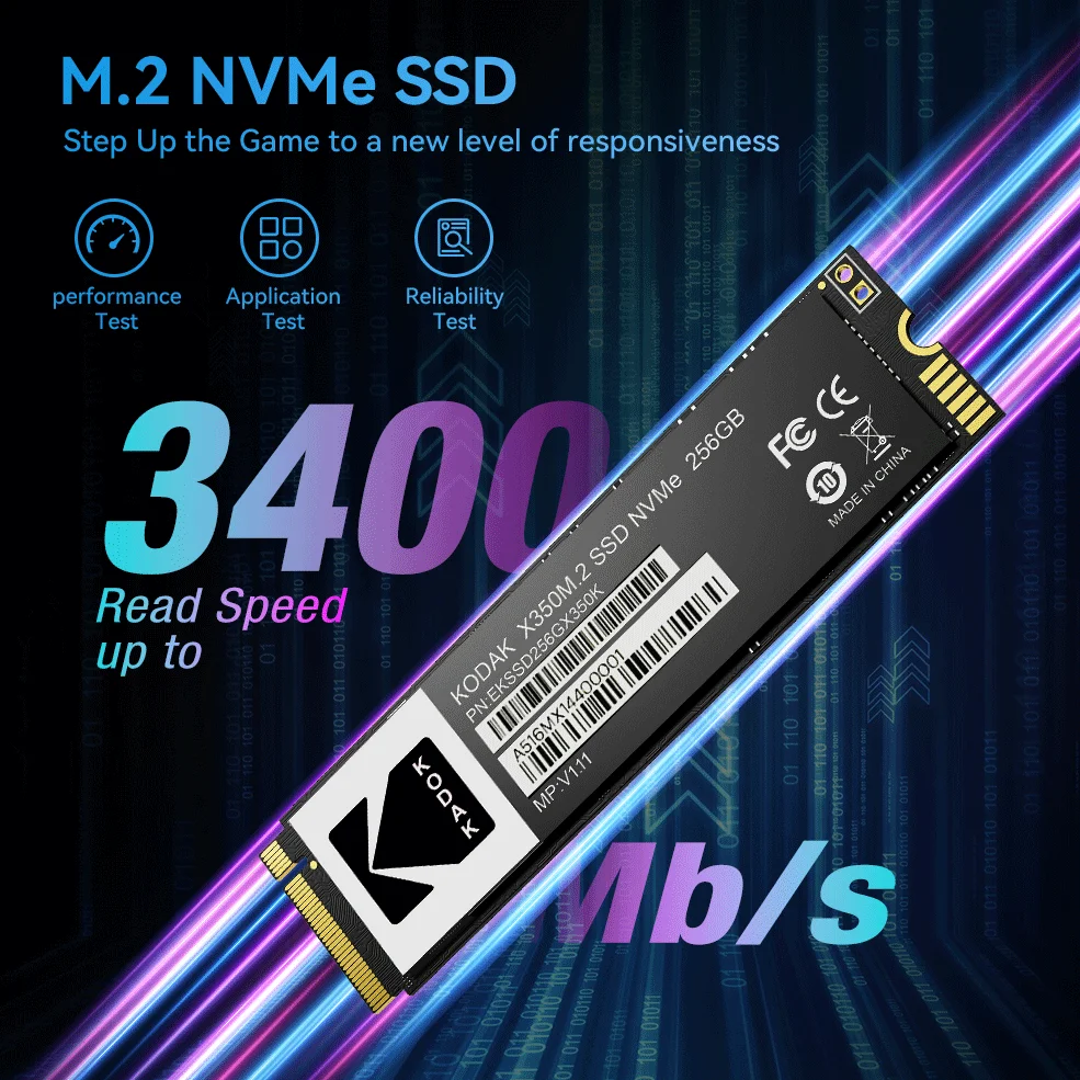 KODAKオリジナル X350 M.2 2280 PCIe Gen3.0x4 SSD NVMe 1TB