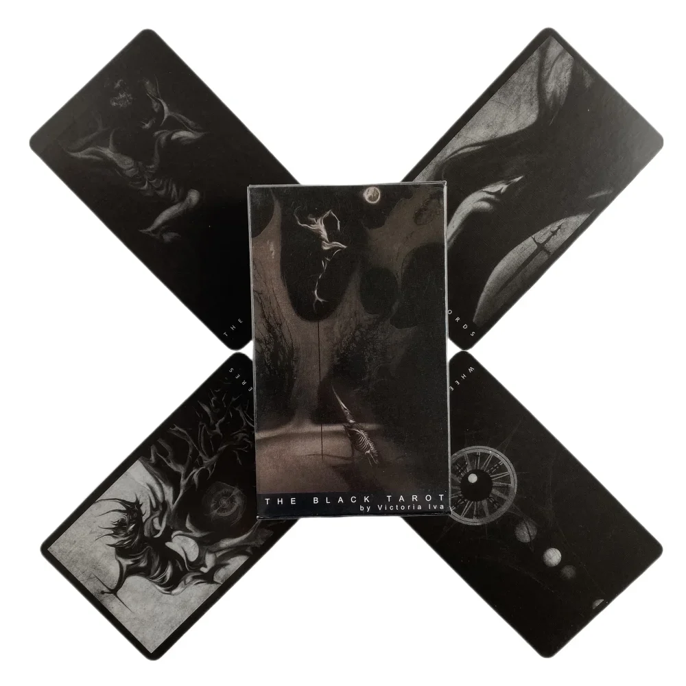 

The Black Tarot Cards A 78 Oracle English Visions Divination Edition Borad Playing Games