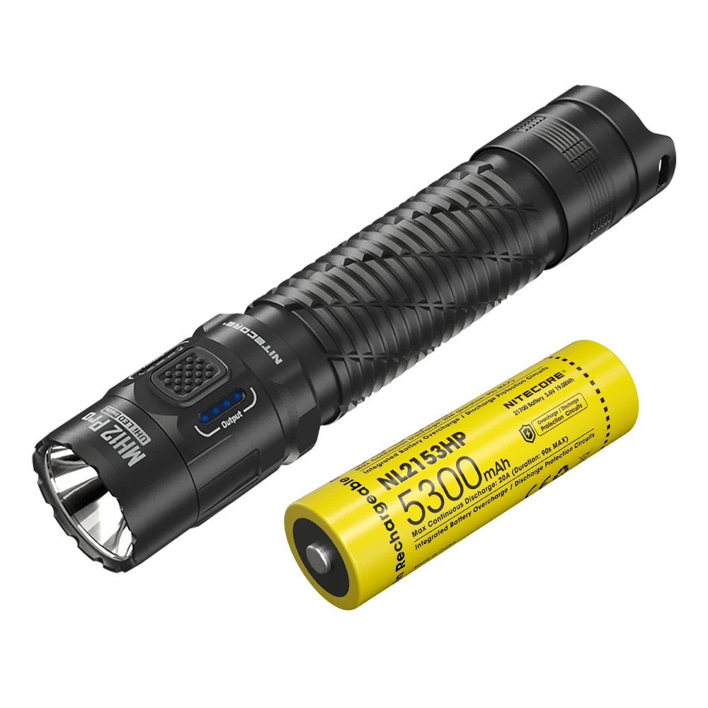 NITECORE MH12 Pro USB-C Rechargeable Compact Flashlight 3300 Lumens Beam Distance 505m White Light 21700 5300mAh Tactical Torch