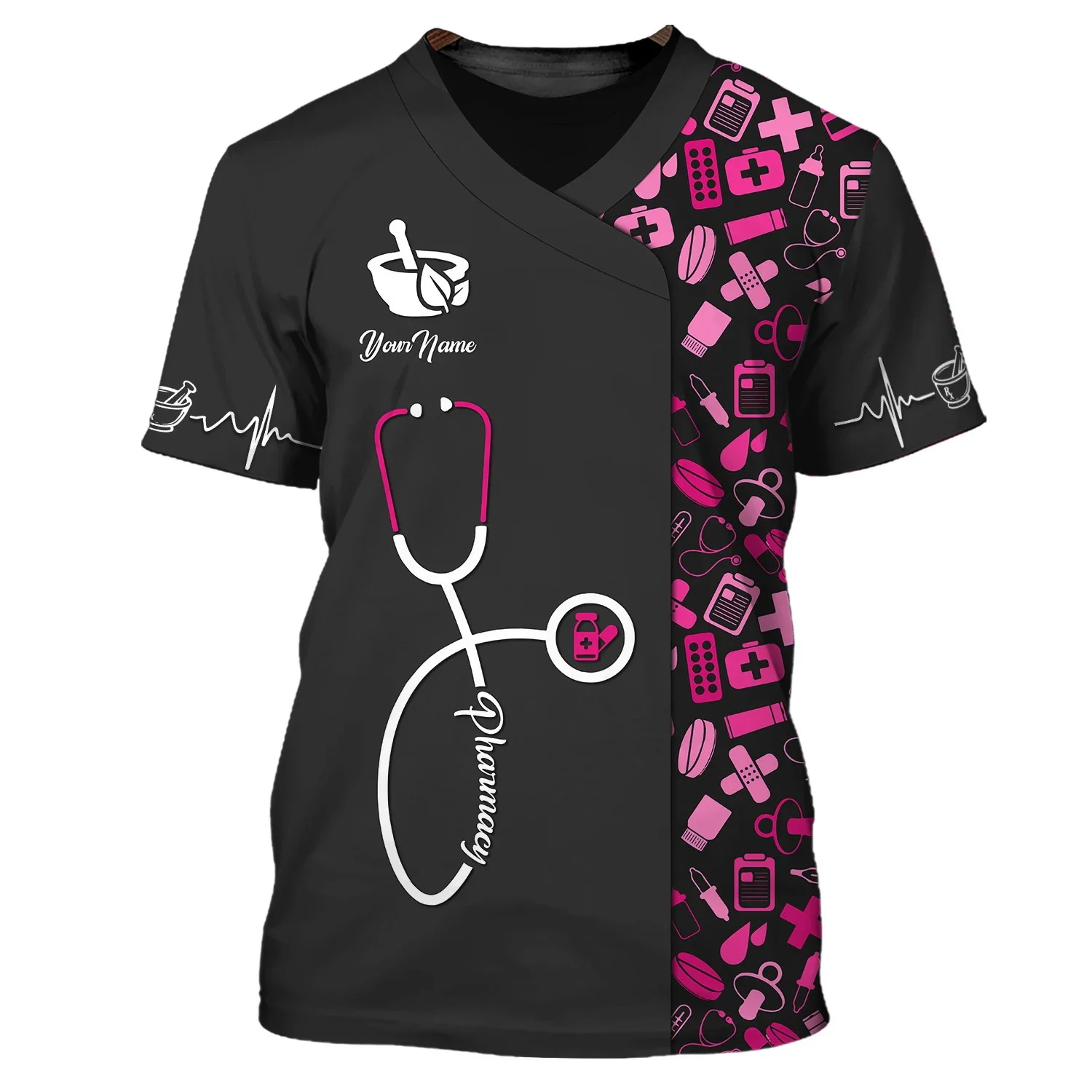 2025, Sommer-Herren-T-Shirt, Pflegewerkzeuge, personalisiertes 3D-gedrucktes Unisex-T-Shirt, Krankenschwester-Uniform, medizinische Peelings, lila T-Shirt DW186 – Detail 18