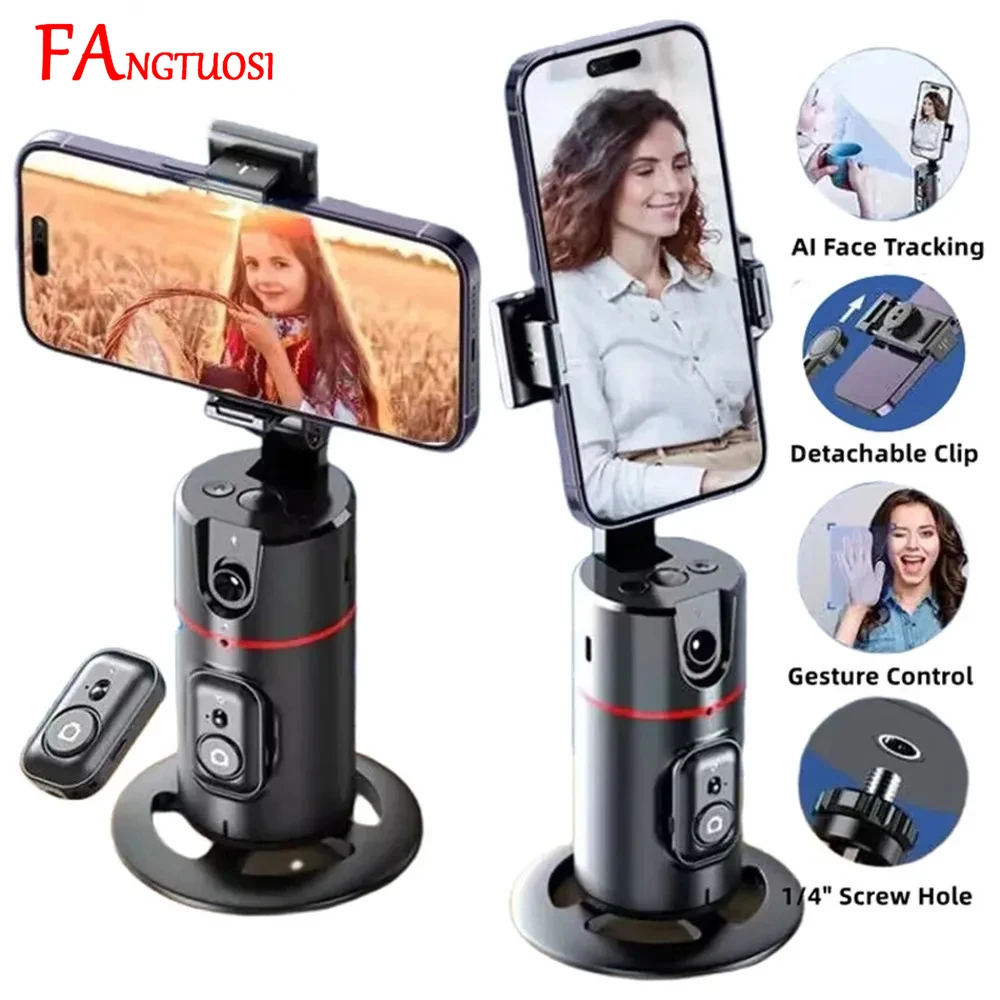 360 Rotation Follow-up Gimbal Stabilizer Monopod Desktop Tracking Gimbal With Remote For Live Photography