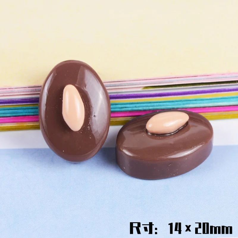 10Pcs Simulation Chocolate Ball Flatback Resin Cabochon Fake Food Resin Cabochons DIY Scrapbooking Phone Case Decorative Craft