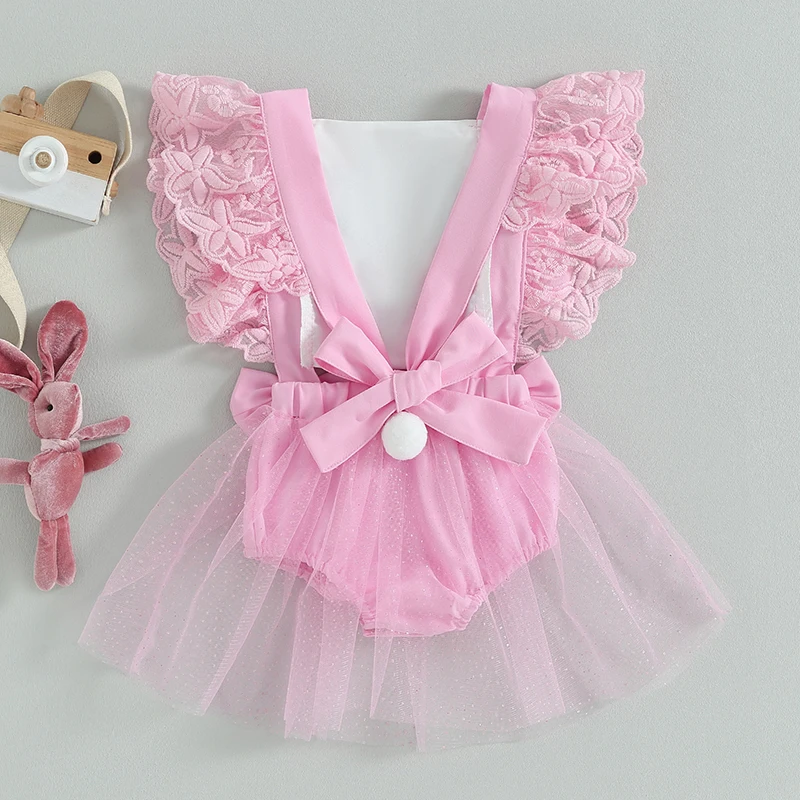 Adorable Easter Bunny Romper Dress 2