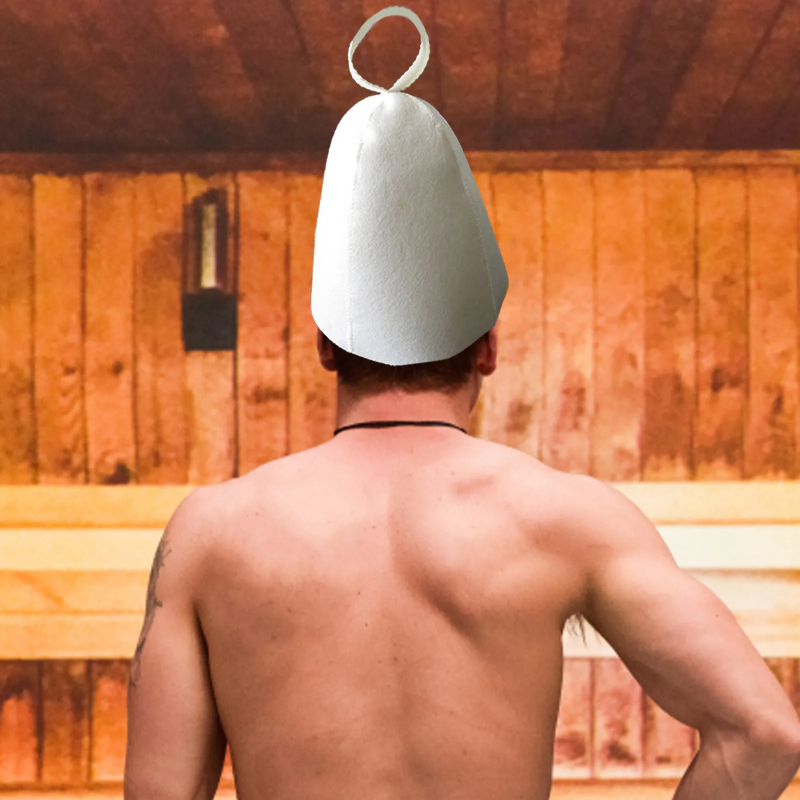 

Shower Bath Wool Felt Sauna Hat Anti Heat Sauna Cap For Bath House Head Protection Sauna Hat Free Size