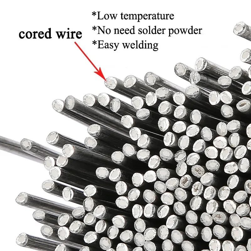 10-30pcs Low Temperature Easy Melt Aluminum Silver Welding Rod Cored Wire 1.6mm/2.0mm Rod Solder No Need Solder Powder Weld Bar welding rods,aluminum welding rods,welding wire