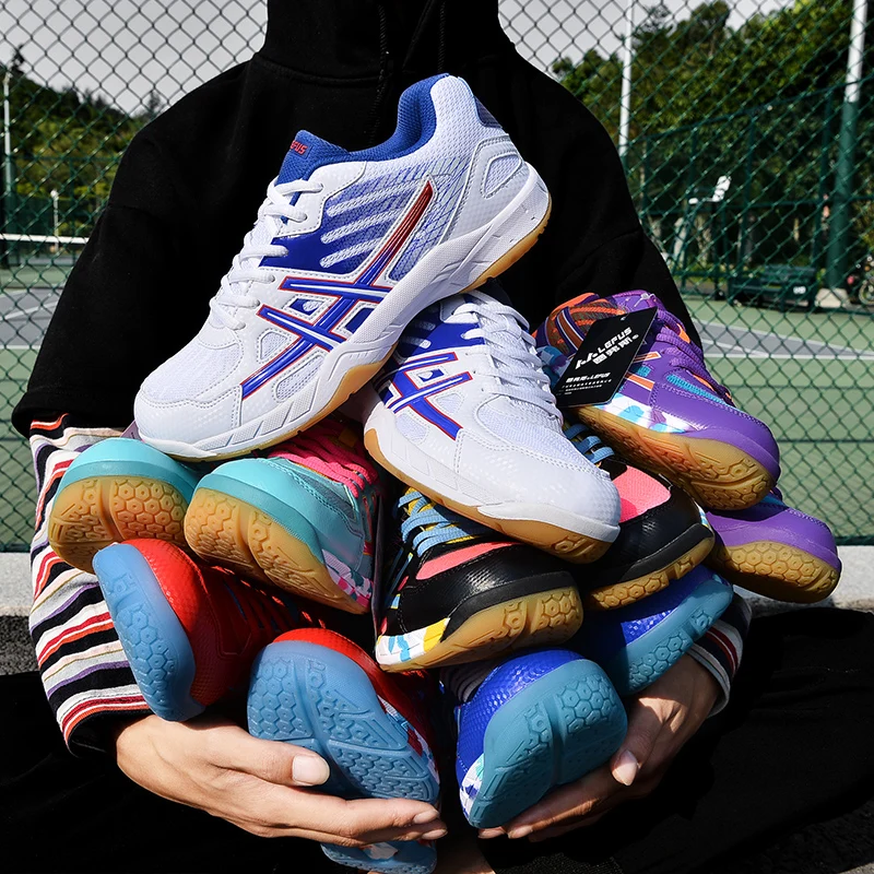 Unisk parent-child professional badminton shoes men's and women's non slip, wear-resistant and breathable sports shoes 31-45