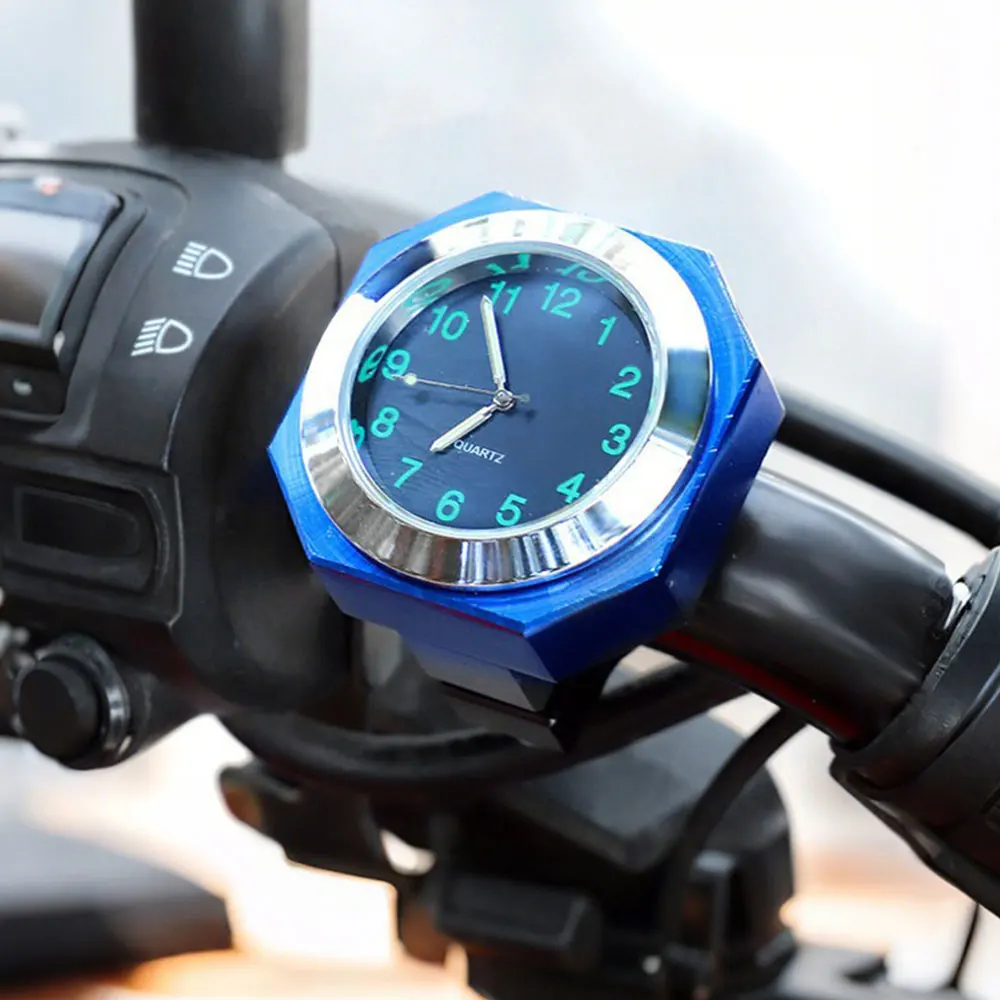 Premium Waterproof Luminous Quartz Handlebar Clock for Motorcycles and Bicycles
