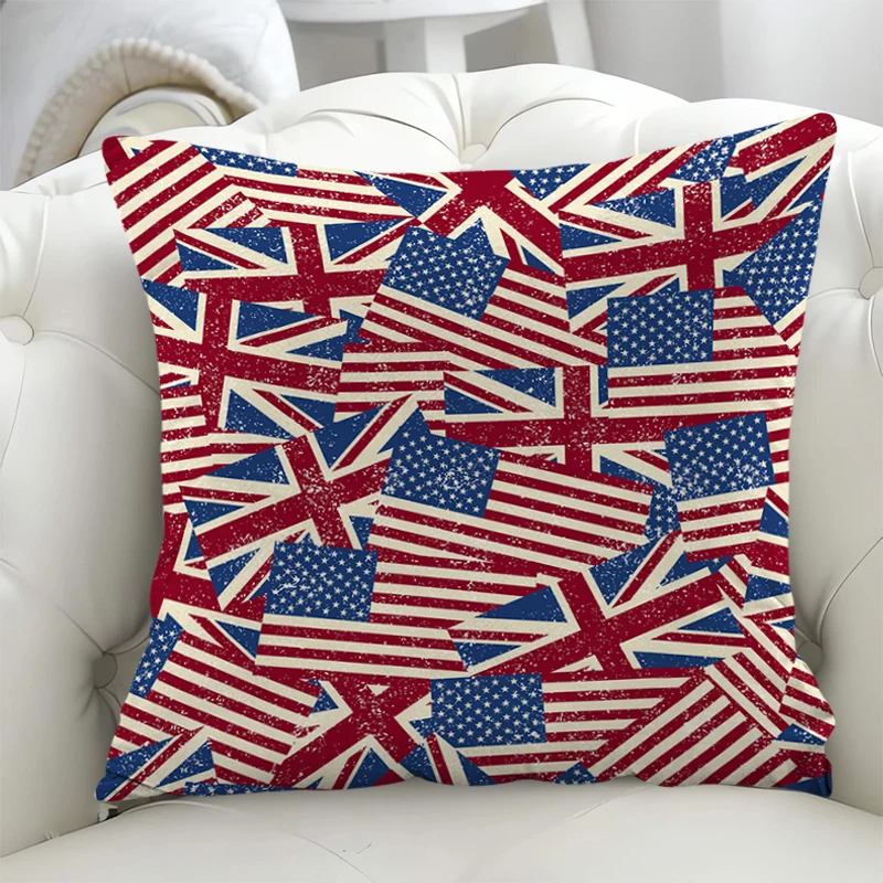 

Bedroom Pillowcases British Style London Cushions Double-sided Printing Short Plush Couch Pillows for Sofa Car Cover Pillow Bed