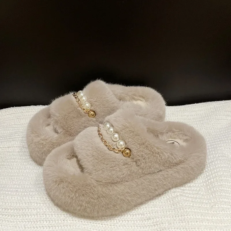 

Зимние домашние хлопковые туфли, пикантные женские туфли на среднем каблуке, 2024, высококачественные взрослые однотонные женские тапочки Chinelos