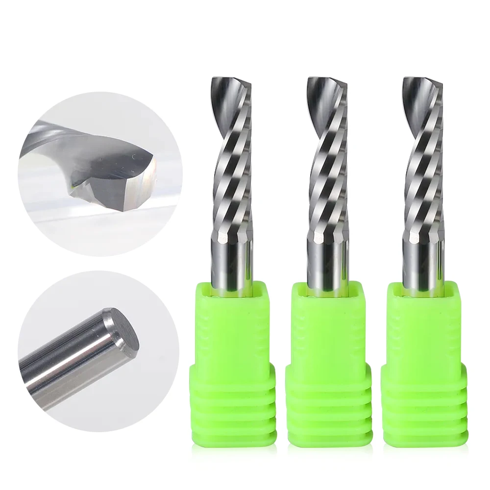

5Pcs 6mm Single Flute Spiral Cutter 3A TOP Quality CNC End Mill Carbide router bit For Acrylic PVC Wood MDF Milling Cutter