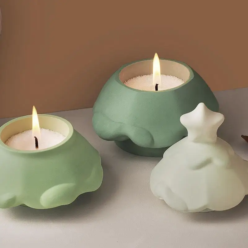 Double Layer Christmas Tree Candle Cup Silicone Mold DIY Gypsum Cement Storage Jar Mold Candlestick Aromatherapy Container Mould