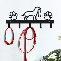 1Pc Metal Paw Pet Dog Hanger 5 Hooks Coat Key Lead Leash Wall Rack Holder Organizer, Towel Rack，Organizer，Storage rack 1
