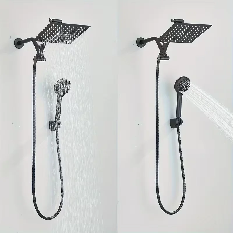 Shower Head, 8/10 Inch High Pressure Rainfall Shower Head/Handheld Shower Combo With 11 Inch Extension Arm