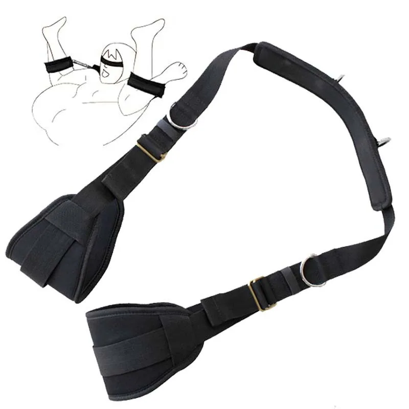 Lifting-legs Position Restraint With Cuffs Blindfold Leg Thinning Band Version Toys With Men And Women Couples Help SM Strap