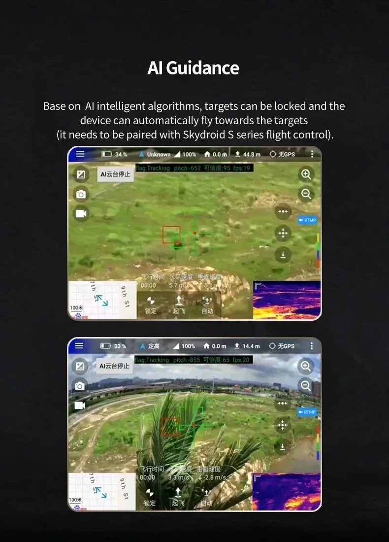 Skydroid C13 HD Camera with 30x Zoom and 3-Axis Gimbal, Features Auto Target Loc