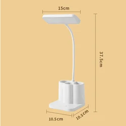 LED Eye Protection Desk Lamp - USB Powered Small Table & Bedside Reading Light (Beige)