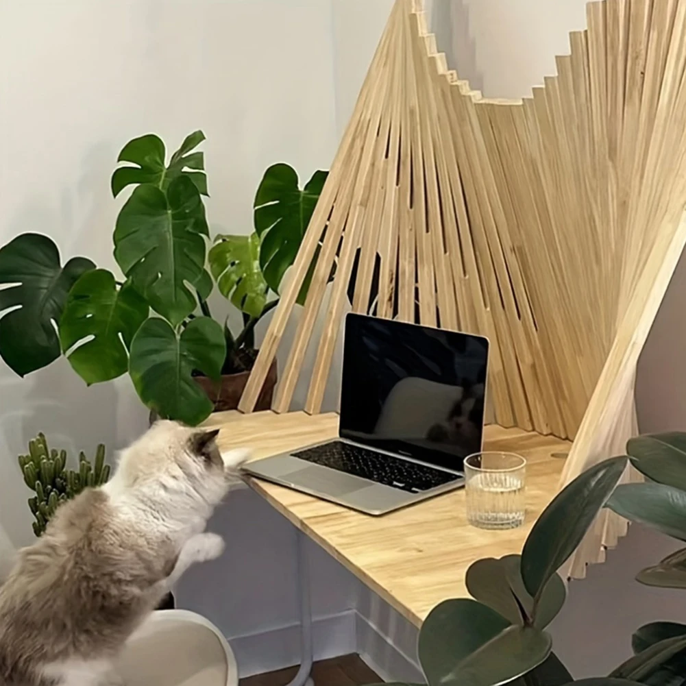 Folding Desk Fashionable Invisible Computer Table Solid Wood Creative Hanging Wall Folding Table Foldable Computer Desk 4