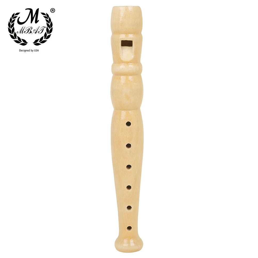 M MBAT 6 holes/8 Holes Harp Soprano German Wooden Piccolo Orff Children's Musical Toys Musical Instruments For Beginner Practice