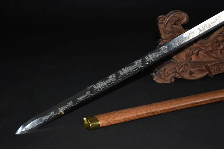 

105cm carved sword of War horse high manganese steel material real sword hand forged katana 1.54kg sharp Chinese sword