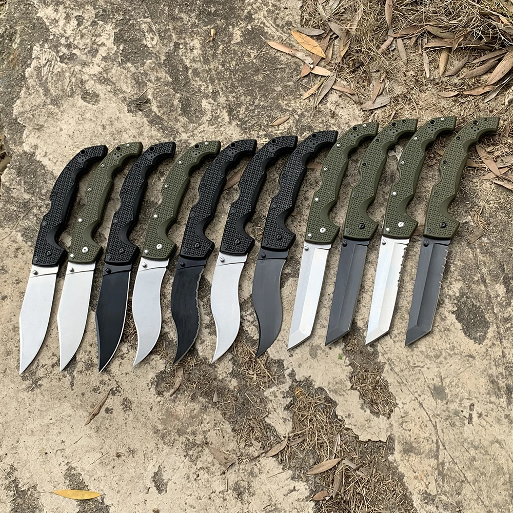 Large Voyager Cold Folding Pocket Knife Military Tactical Knives EDC Multipurpose Outdoor Survival Hunting Tanto Knife for Men 6