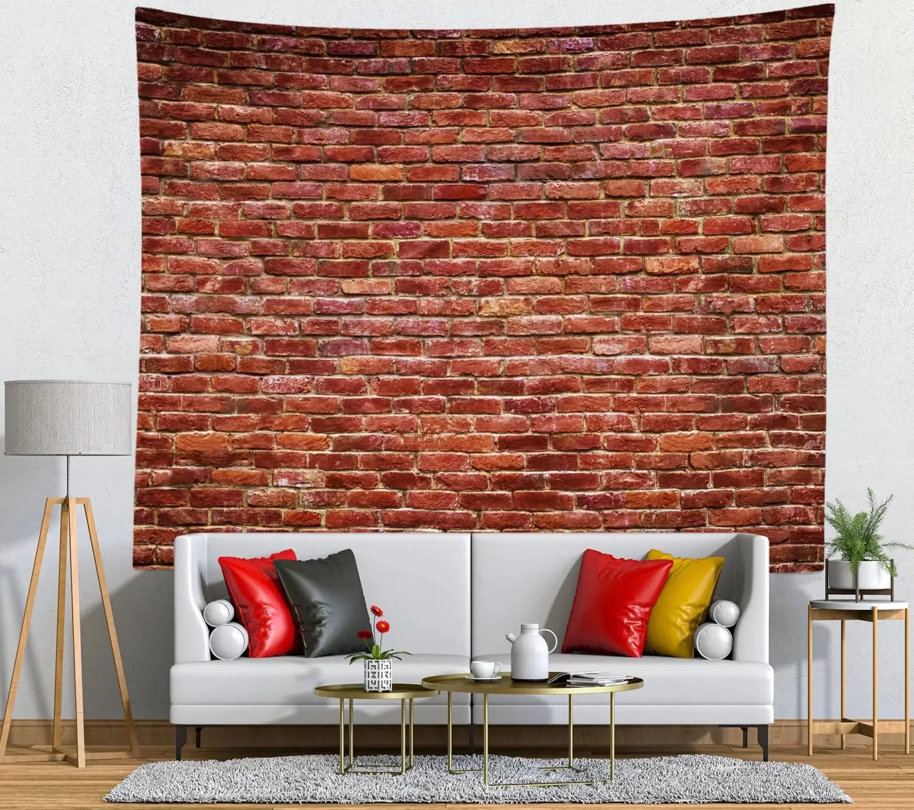 

Brick Wall Tapestry Retro Red Brick Wall Tapestry for Kids Adults Bedroom Living Room Dorm Home Wall Hanging Aesthetic Decor