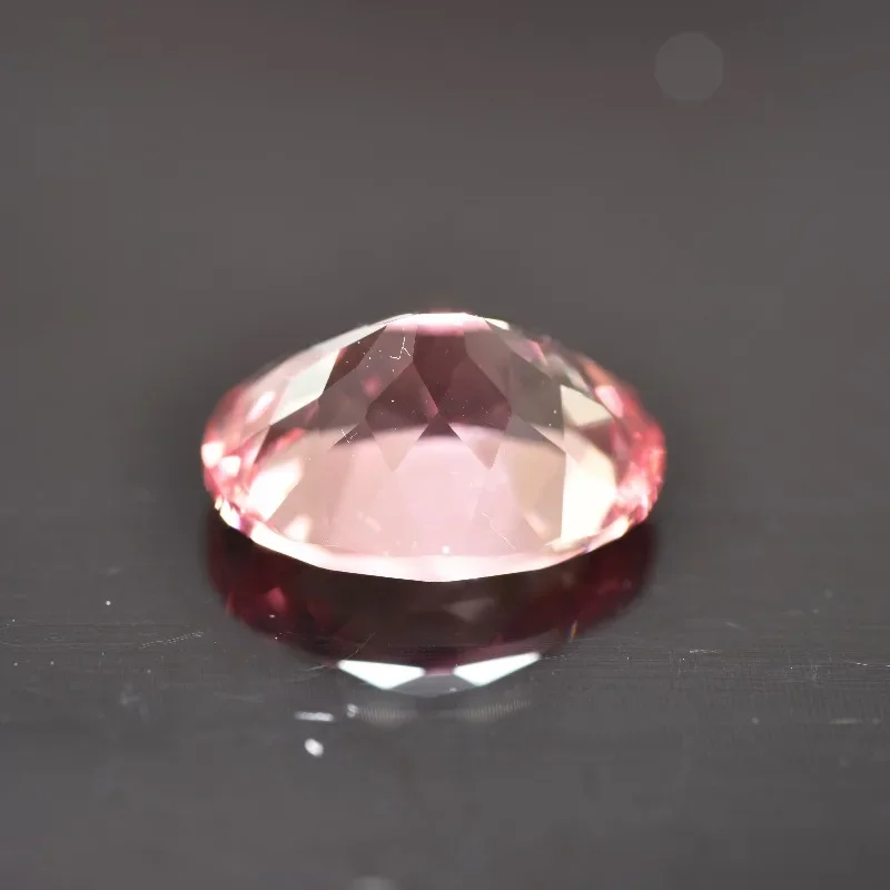 고품질 실험실 재배 패드파라차 오벌컷 레드 로터스 컬러 DIY 참 링 목걸이 주요 재료 선택 가능 인증서