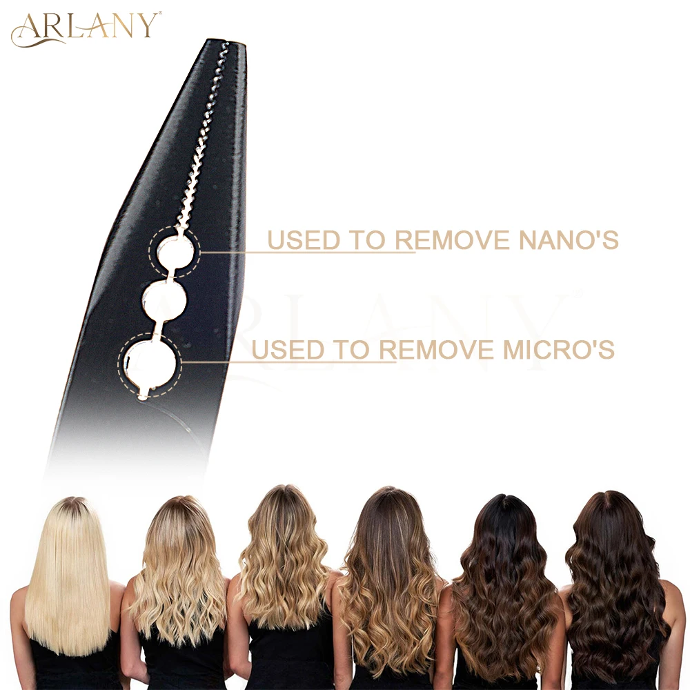 ARLANY Stainless Steel Weft Tool Microlinks Beads Closer Pliers 3 Holes Pliers for Feather Hair Extensions Tool