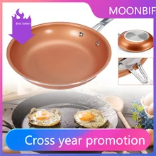 Nonstick Pan Copper Red Pan Ceramic Induction Frying Pan Pan Safety 8 10 12 Inch Kitchen Accessories pots and pans set cookware