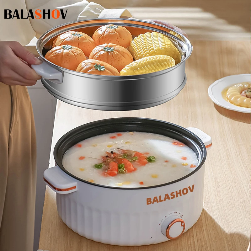 220V 110V Multifunction Cooker Household Single/Double Layer Hot Pot Mini Electric Cooking Machine Hot Pot Non-stick Pan Pots electric hot pot electric cooker
