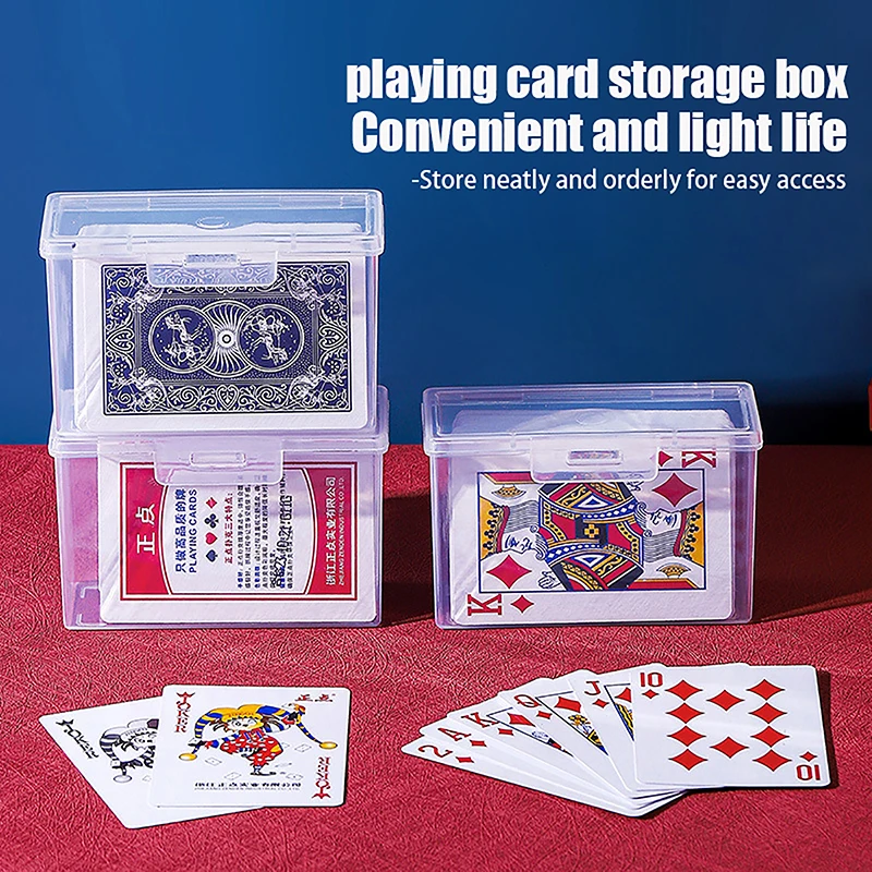Playing Card Holder 1Pc Playing Card Case Transparent Storage Box Deck Holder