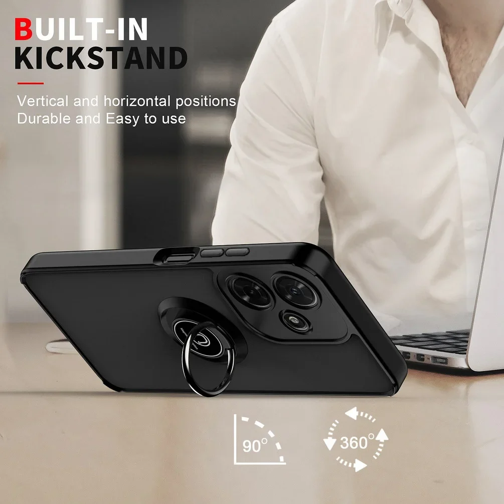 Rotatable Bracket Phone Case with Car Holder and Finger Ring