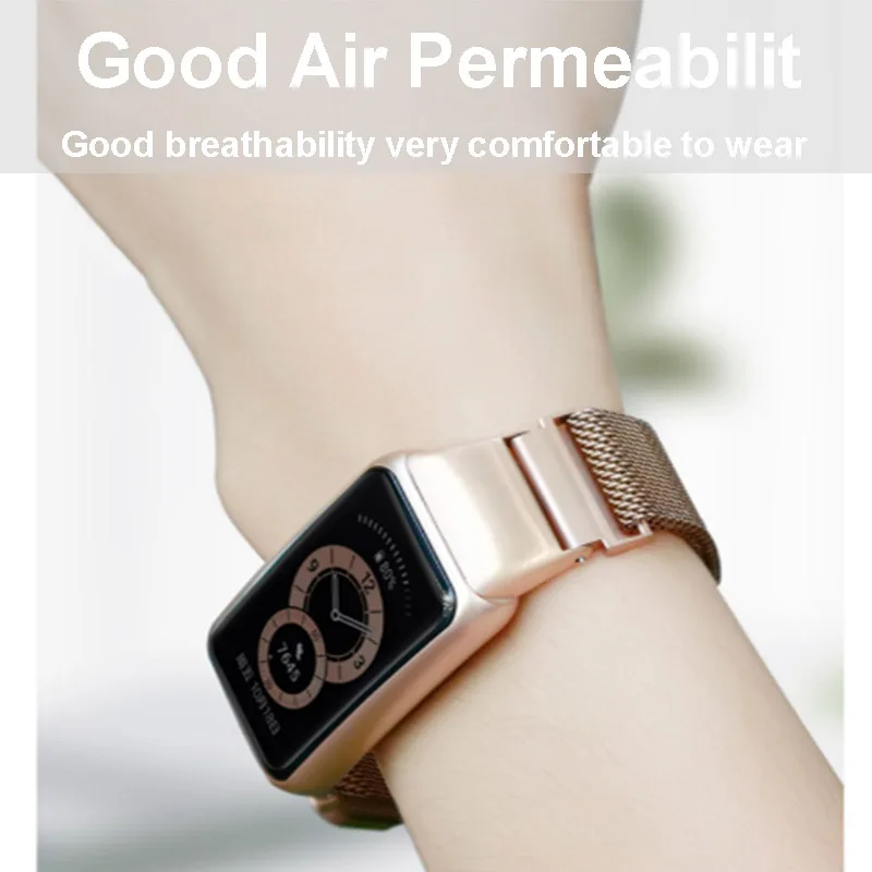 Milanese Magnetic Loop Metal Strap with TPU Case & Screen Protector Film