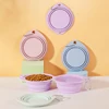 Pet Folding Silicone Bowl Dog Bowls Portable Food Container Pet Travel Bowl Portable Puppy Food Container Feeder 4