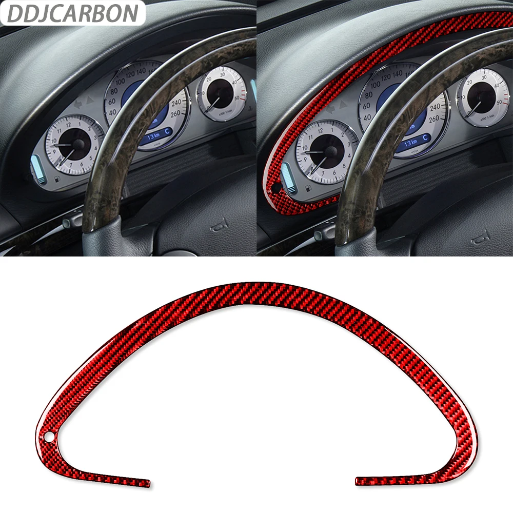Red Real Carbon Fiber Dashboard Border Trim Cover Car Interior