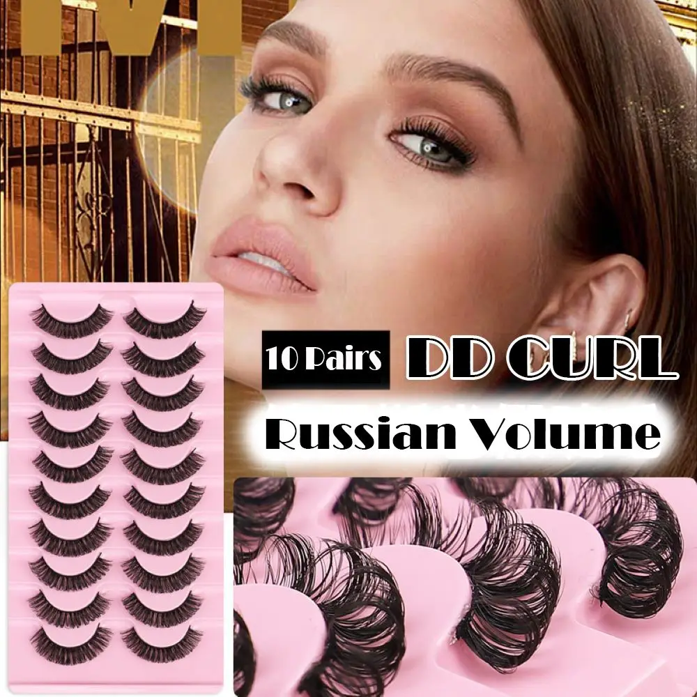 

Eyelashes Extensions Russian Volume 3D Mink Hair Reusable Fluffy DD Curl False Eyelashes Russian Volume 10-23mm