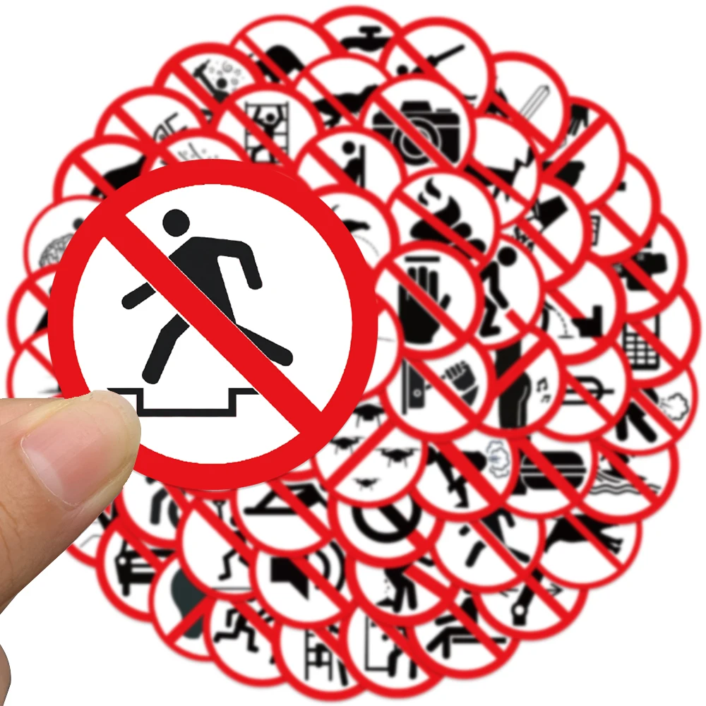 62 Funny no sign stickers, luggage, notebook, guitar, skateboard, waterproof PVC graffiti stickers 2