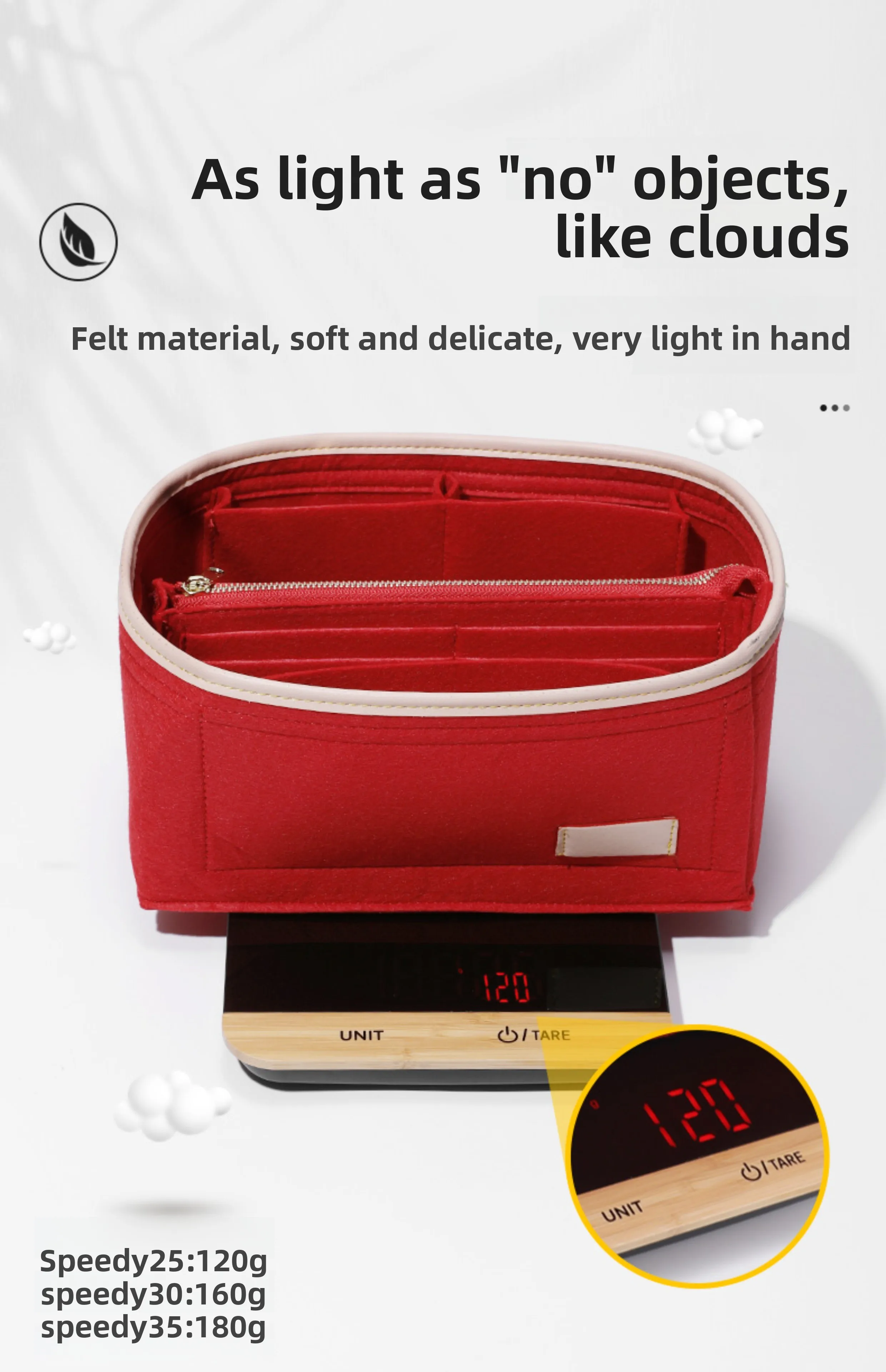 Bag Organizer Insert Pad for Speedy 25 30 Durable Lightweight Bag Support Orderly Storage Inner Modification Bag Accessories