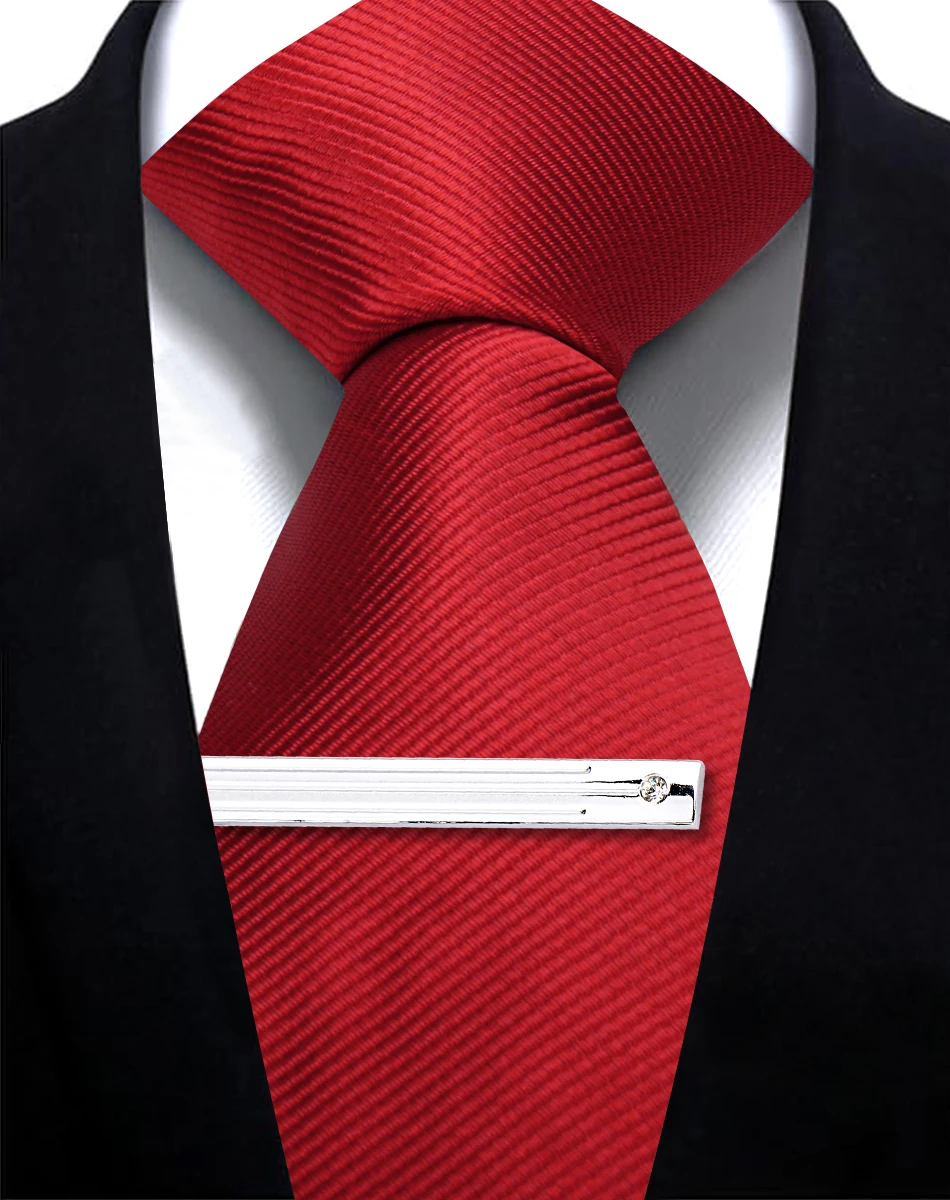 Alizeal Cravatta Da Uomo Tinta Unita E Fazzoletto Quadrato Per - Foto 4