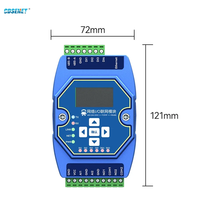 아날로그 및 디지털 수집 제어, CDSENET ME31-AAAX4220 ModBus TCP RTU I/O 네트워킹 모듈, 4DI + 2AI + 2DO RS485 RJ45