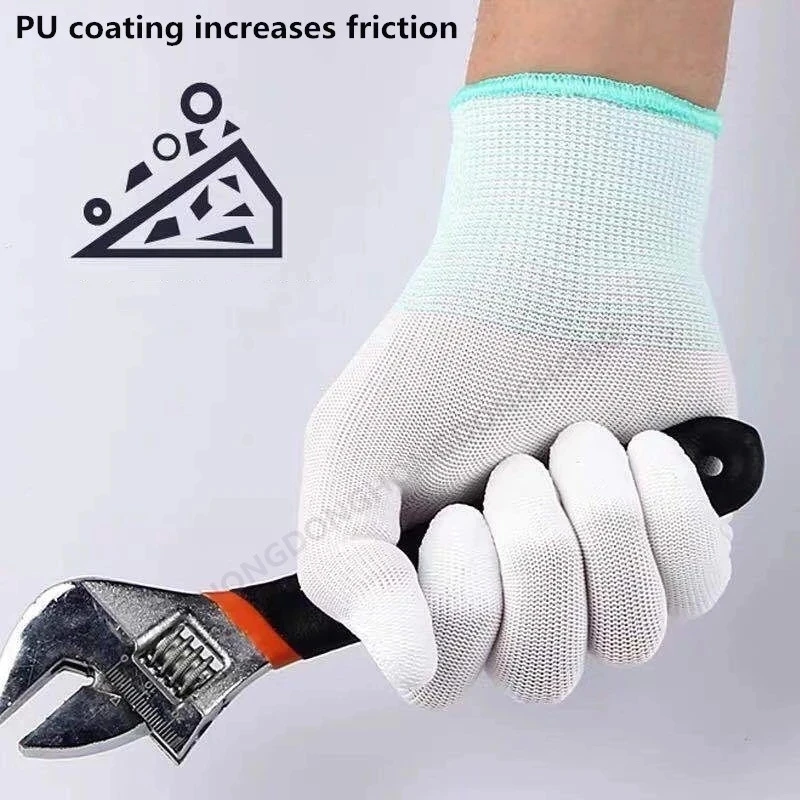 Work Gloves Nitrile Safety Coated PU Palm Coated Mechanical 10-20 Pairs Bendable CE EN388