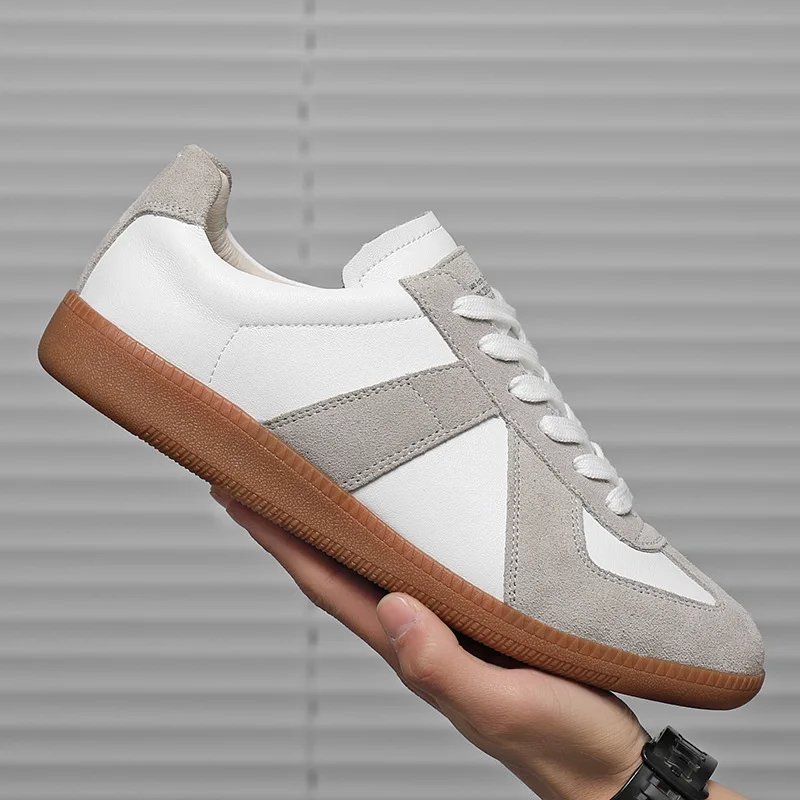 

Casual Men Shoes German Cow Suede Designer Flats Breathable Lace-Up Mixed Colors Loafers Military Sneakers