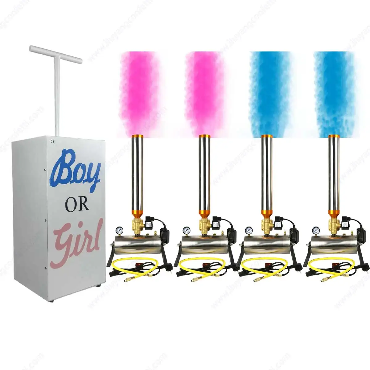 SPARKLERS CLUB® - Cannoni per coriandoli Gender Reveal Rose, 30 cm, con lanciatore a polvere per Baby Shower e Gender Reveal, presa facile, ideale per rivelazione del sesso