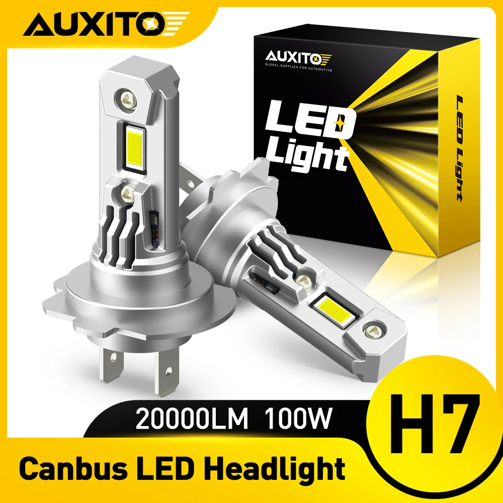 

AUXITO 2X H7 LED Headlight Canbus No Error Turbo H7 LED 12V Bulb 360 CSP 100W 20000LM for Toyota Corolla Honda Hyundai Audi Ford