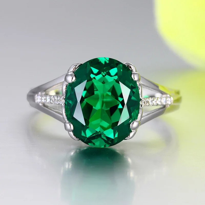 Natural Emerald Rings For Women Vintage Real Silver New Ring Women Jewelry Brand Anniversary Party Gifts Fine Jewelry silver rings silver ring emerald gemstone ring gemstone ring natural stone ring